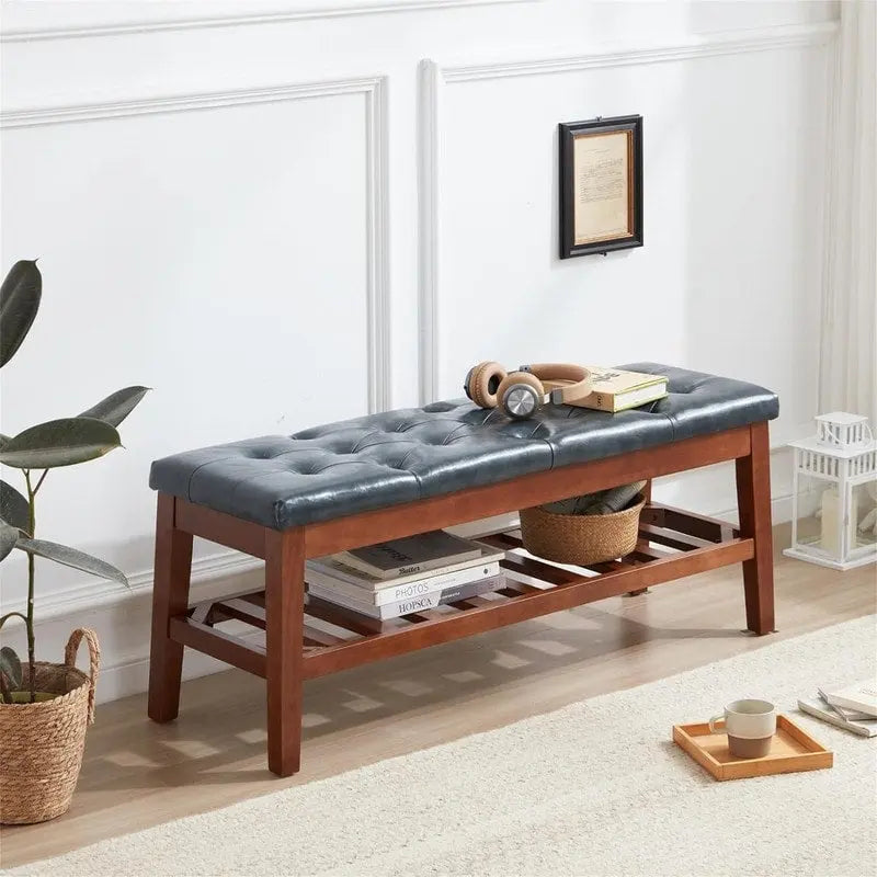 Upholstered Entryway Shoe Bench