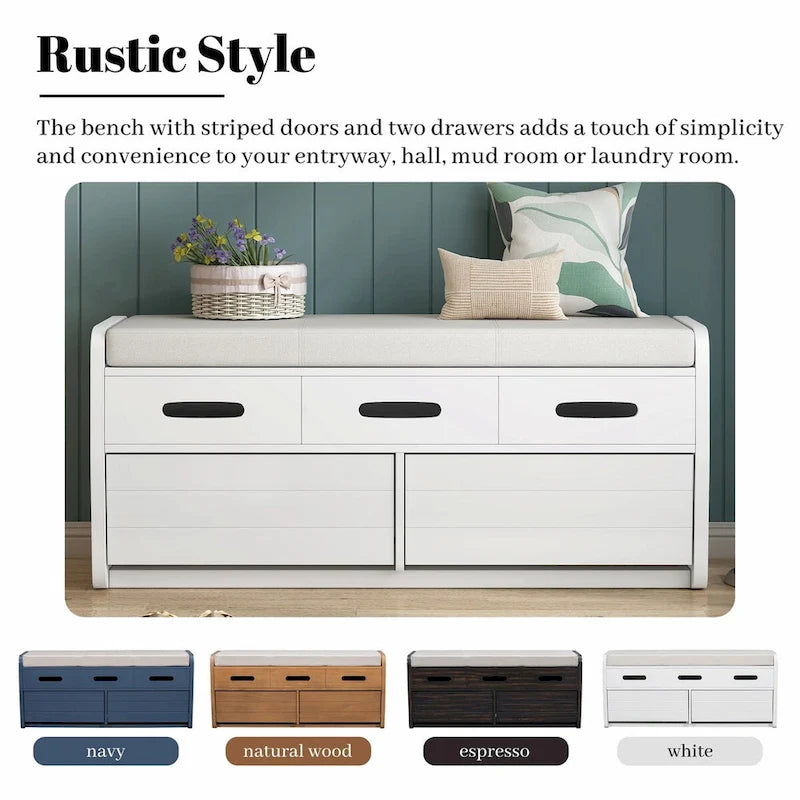 Rustic Shoe Storage Bench