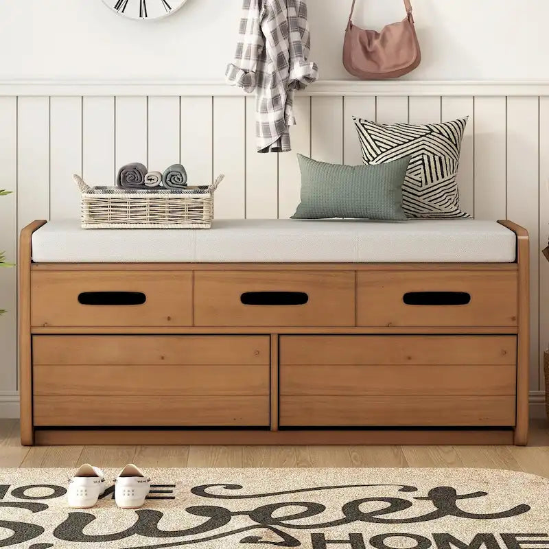 Rustic Shoe Storage Bench
