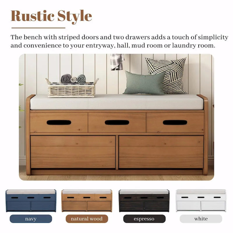 Rustic Shoe Storage Bench