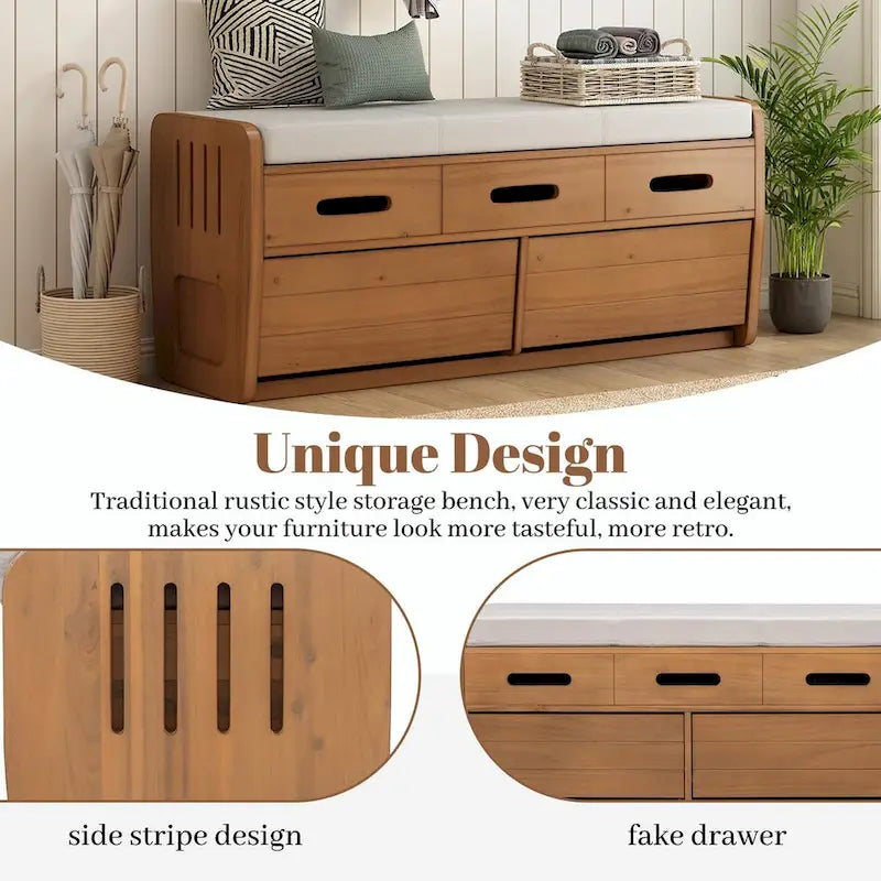 Rustic Shoe Storage Bench