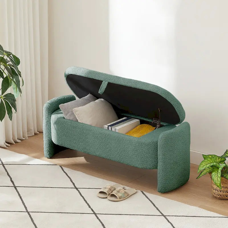 Fleece Storage Ottoman Bench