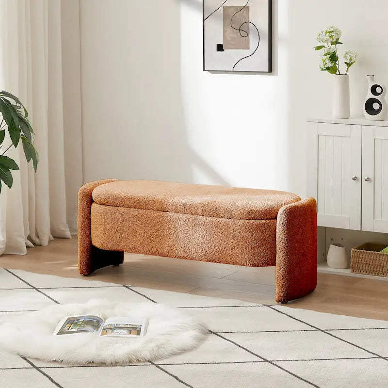 Fleece Storage Ottoman Bench