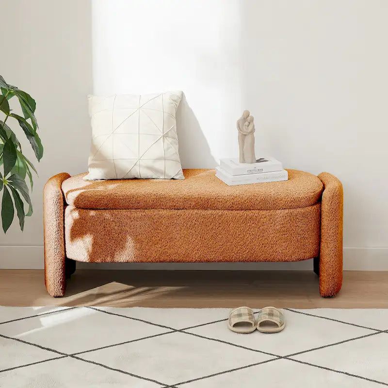 Fleece Storage Ottoman Bench