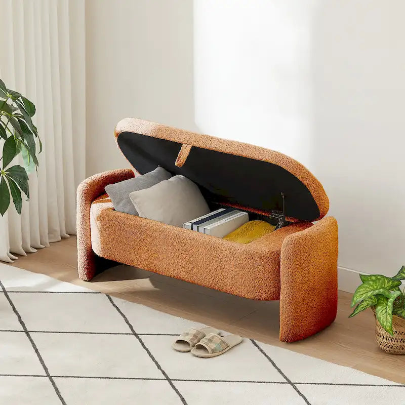 Fleece Storage Ottoman Bench