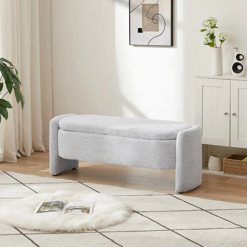 Fleece Storage Ottoman Bench