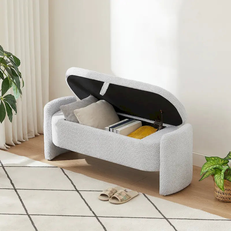 Fleece Storage Ottoman Bench