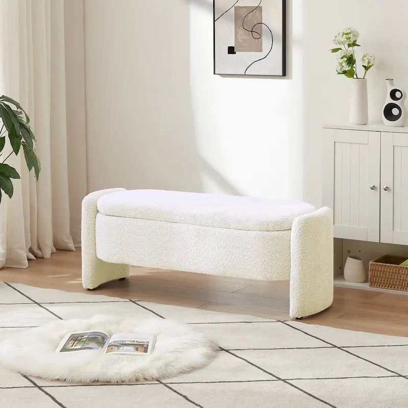 Fleece Storage Ottoman Bench