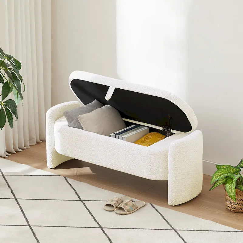 Fleece Storage Ottoman Bench