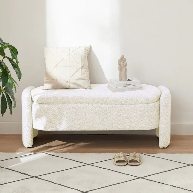 Fleece Storage Ottoman Bench