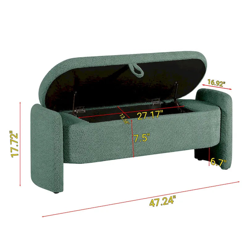 Fleece Storage Ottoman Bench