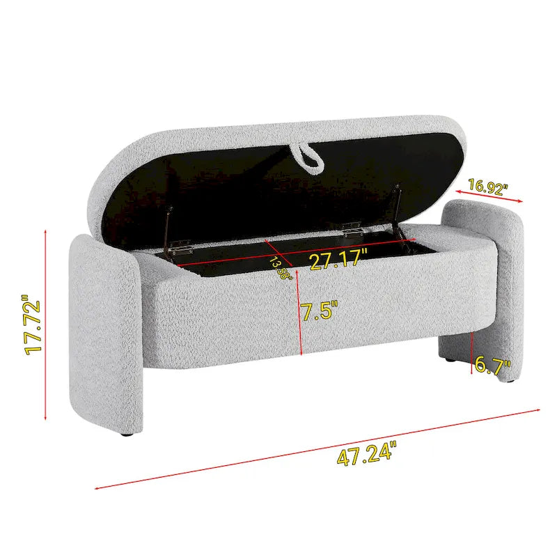 Fleece Storage Ottoman Bench