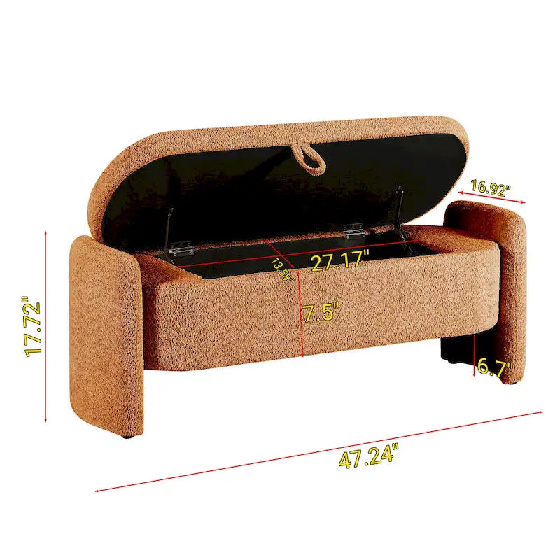 Fleece Storage Ottoman Bench
