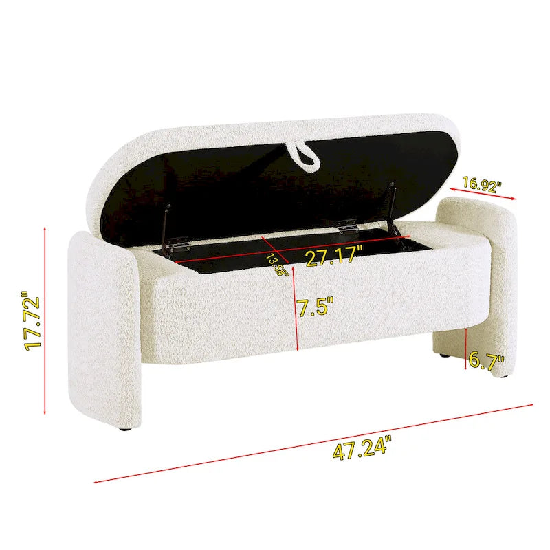 Fleece Storage Ottoman Bench