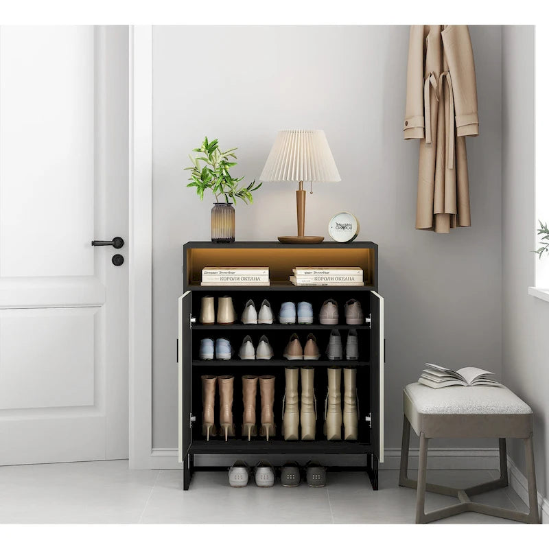 5-Tier Shoe Storage Cabinet with Motion Sensor Light