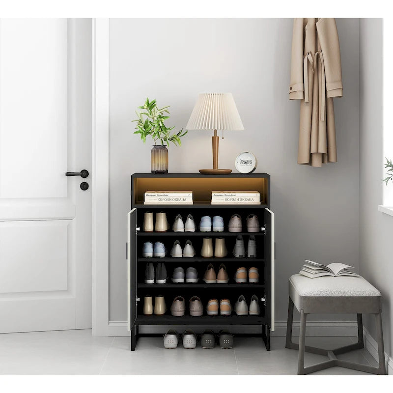 5-Tier Shoe Storage Cabinet with Motion Sensor Light