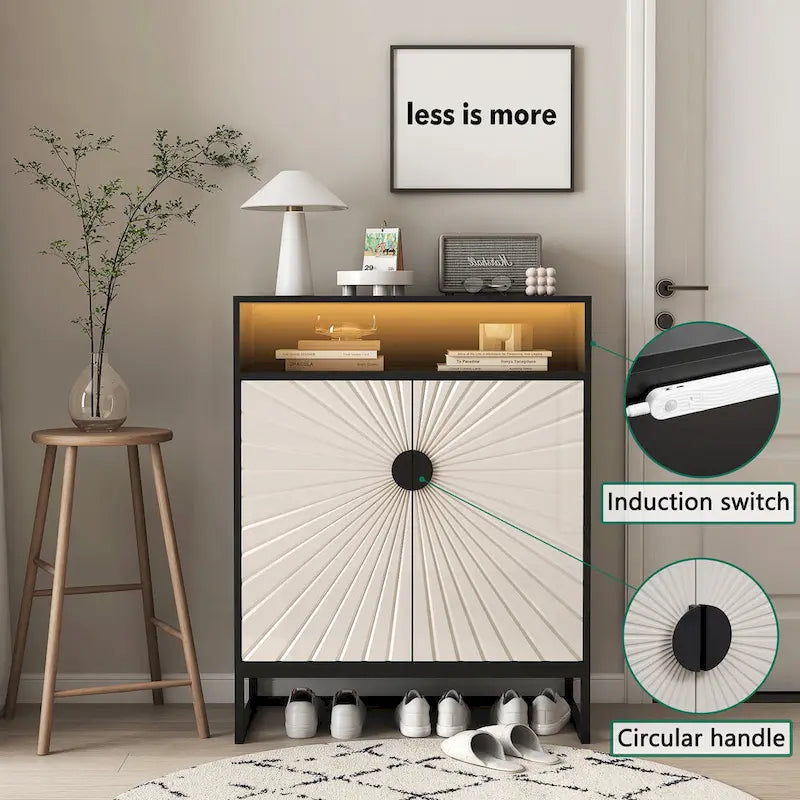 5-Tier Shoe Storage Cabinet with Motion Sensor Light