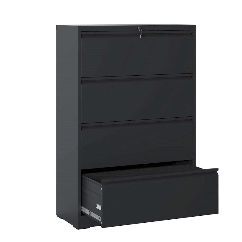 4-Drawer Steel Lateral File Cabinet with Lock