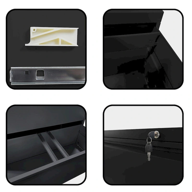 4-Drawer Steel Lateral File Cabinet with Lock
