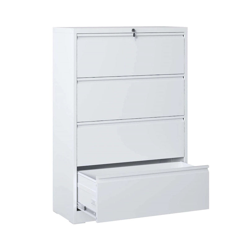 4-Drawer Steel Lateral File Cabinet with Lock