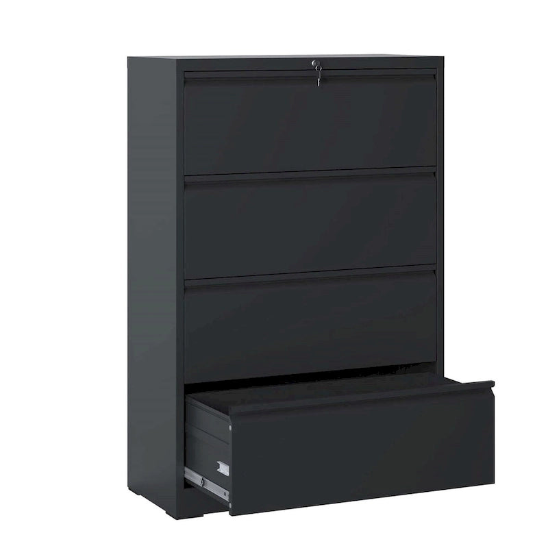 4-Drawer Steel Lateral File Cabinet with Lock