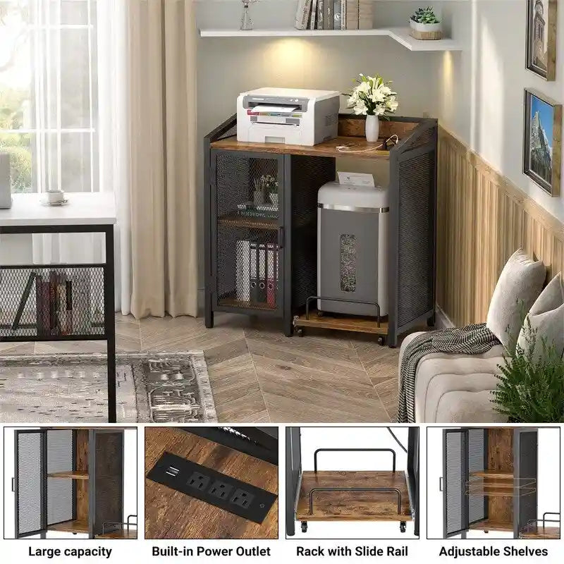 4-Tier Heavy-Duty Printer Stand & Storage Shelf