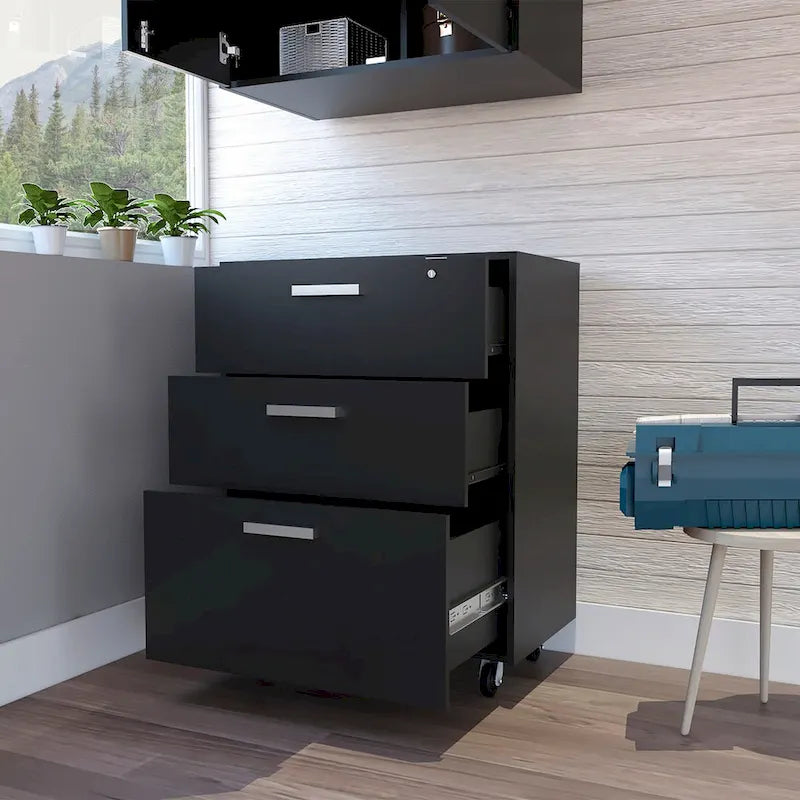 3-Drawer Mobile Base Cabinet with Casters