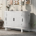 Vintage Accent Storage Cabinet with Antique Pattern Doors