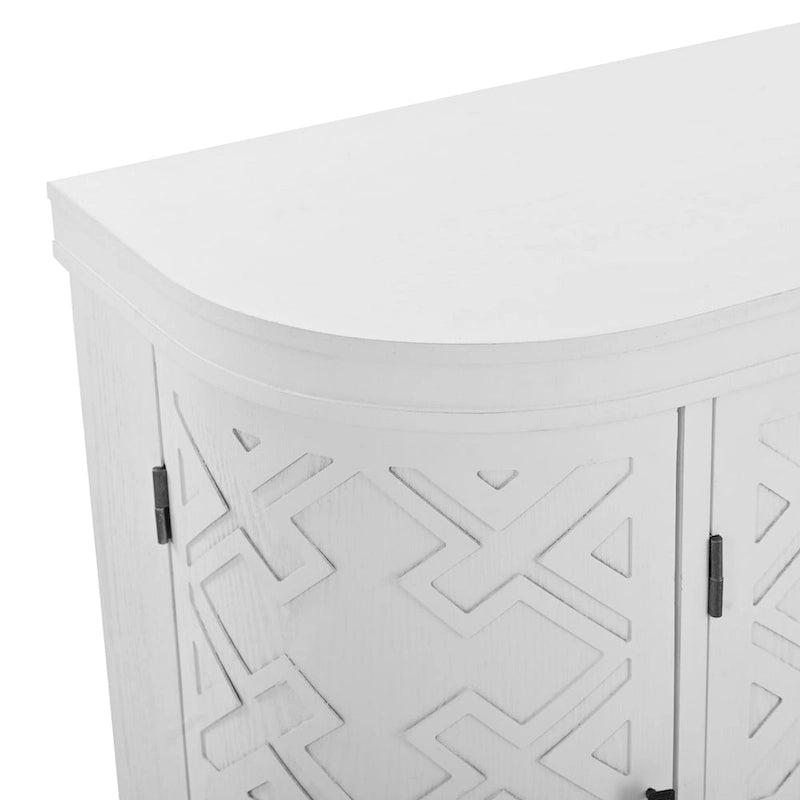Vintage Accent Storage Cabinet with Antique Pattern Doors