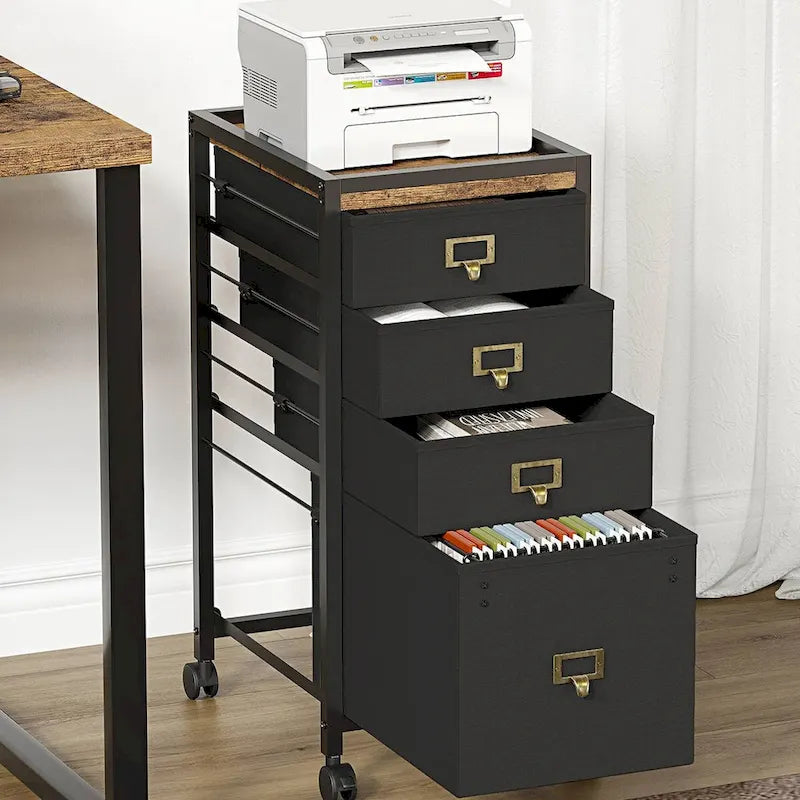 4-Drawer Mobile File Cabinet with Wheels