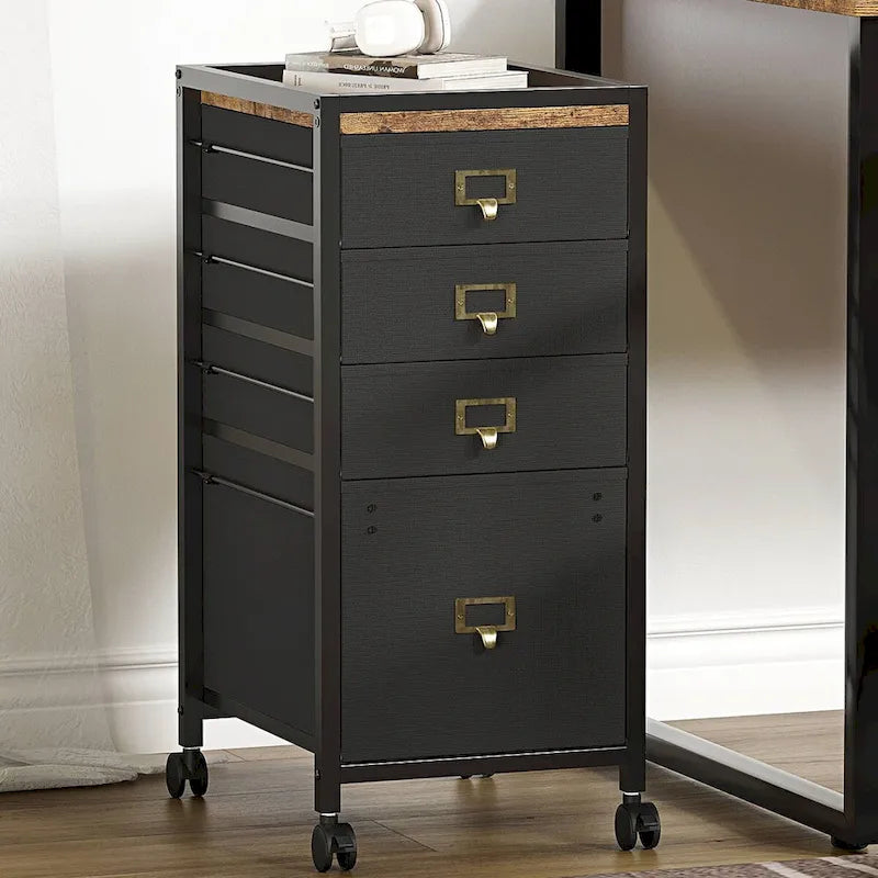 4-Drawer Mobile File Cabinet with Wheels