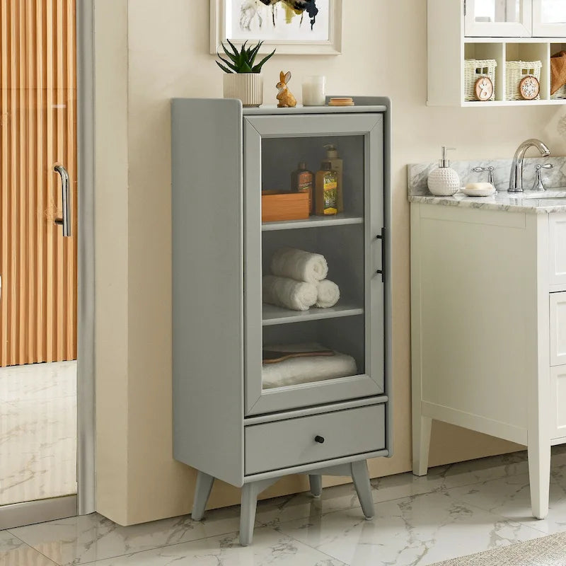 Modern Freestanding Bathroom Storage Cabinet with Drawer