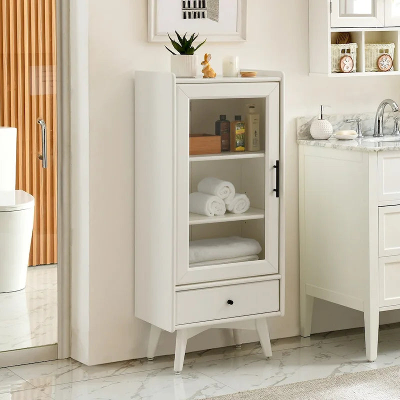 Modern Freestanding Bathroom Storage Cabinet with Drawer
