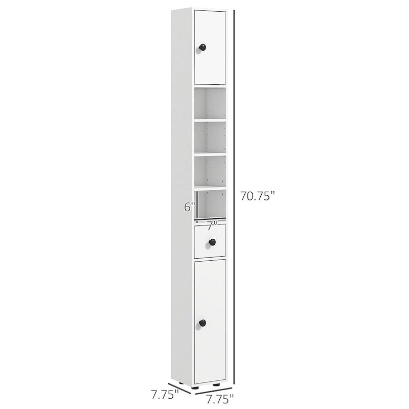 Tall Narrow Bathroom Storage Cabinet with Adjustable Shelves