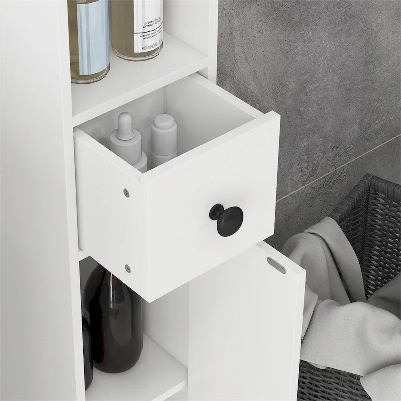 Tall Narrow Bathroom Storage Cabinet with Adjustable Shelves