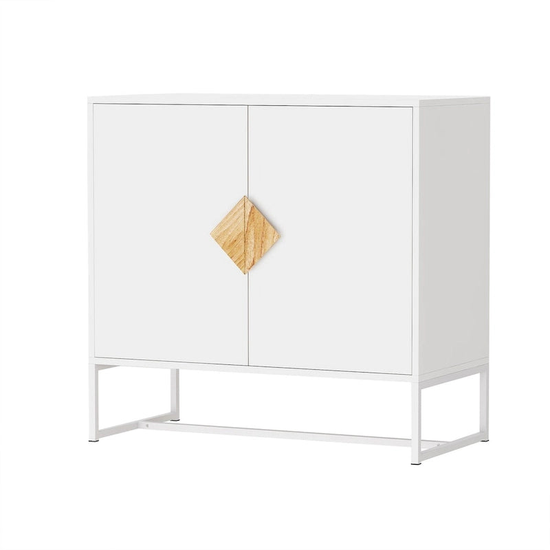 Modern 2-Door Sideboard Cabinet with Square Handles & UV Paint Finish