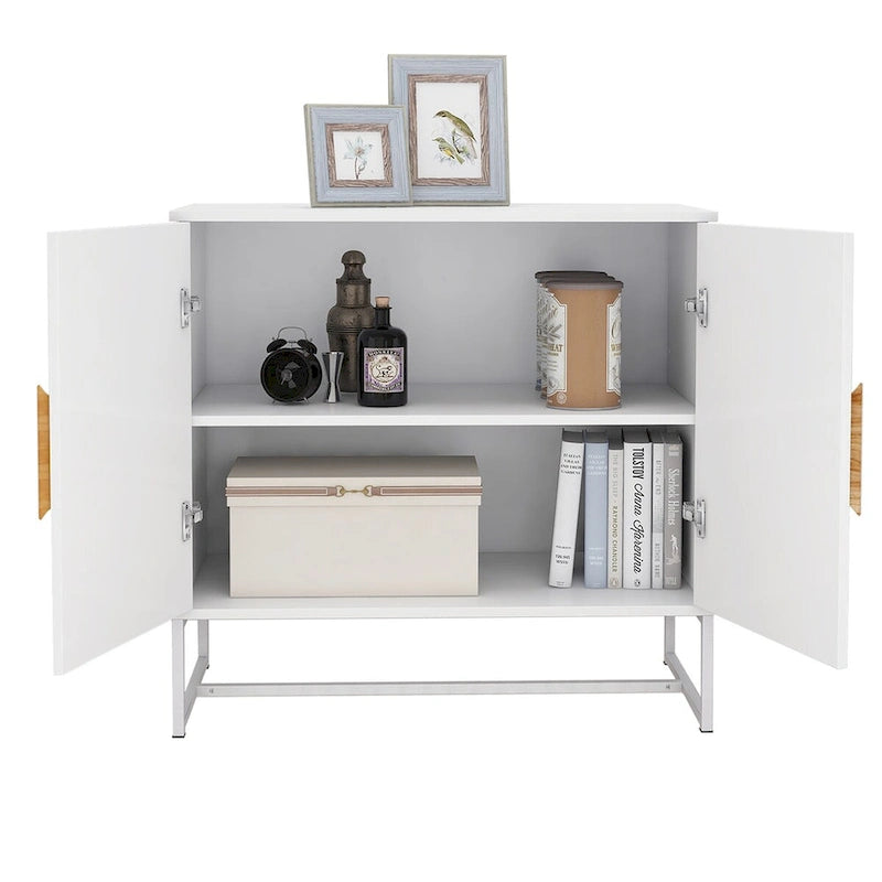 Modern 2-Door Sideboard Cabinet with Square Handles & UV Paint Finish