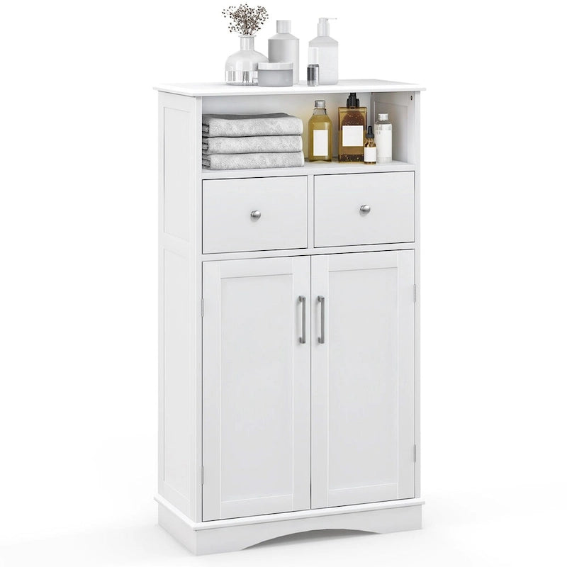 Freestanding Bathroom Floor Cabinet with 2 Doors & 2 Drawers